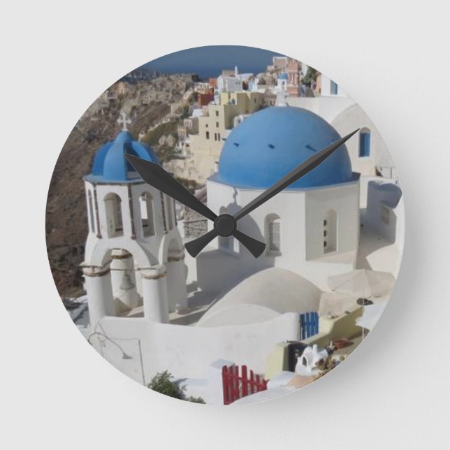 Mykonos Greece Travel Round Clock (Front)
