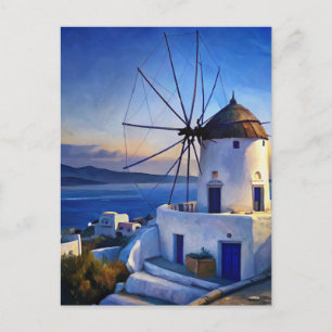 Mykonos, Greece Windmill Postcard