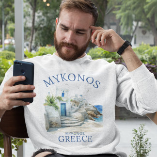 Mykonos in Watercolor Bliss Sweatshirt