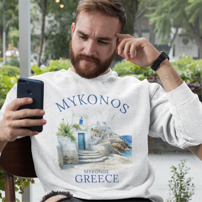 Mykonos in Watercolor Bliss Sweatshirt (Creator Uploaded)
