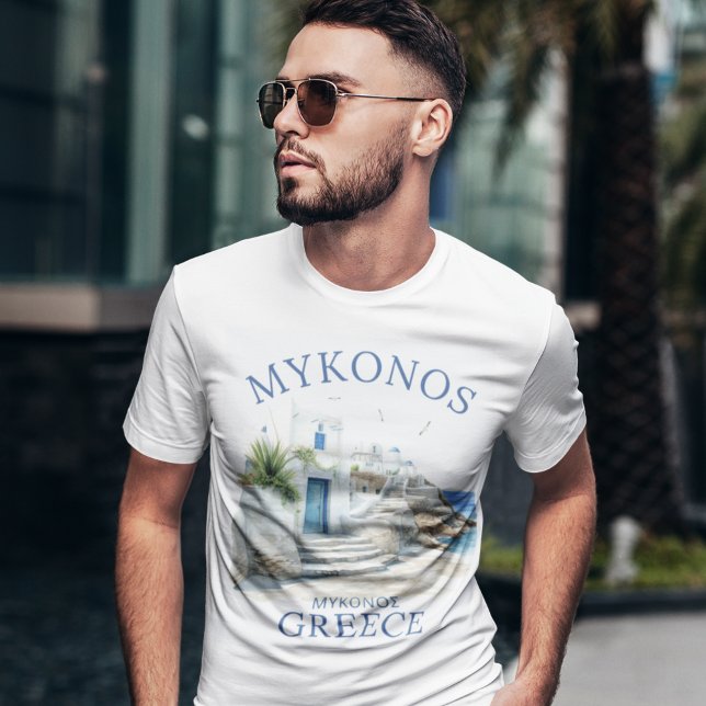 Mykonos in Watercolor Bliss Tri-Blend Shirt (Creator Uploaded)