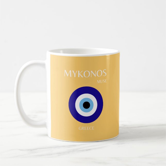 Mykonos Muse, Yellow Coffee Mug (Left)