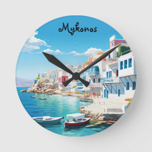 Mykonos Round Clock
