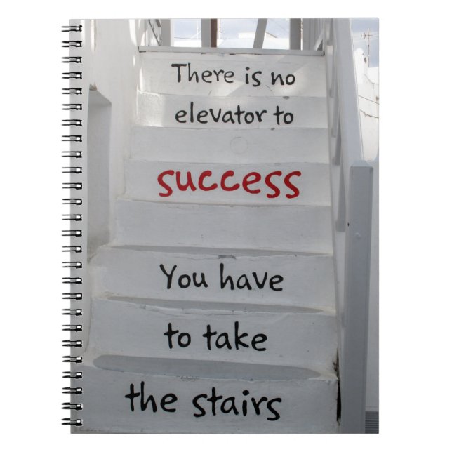Mykonos stairs There is no elevator to success Notebook (Front)