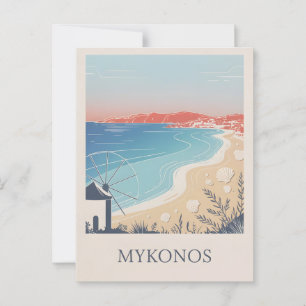 Mykonos Vintage minimalistic Postcard