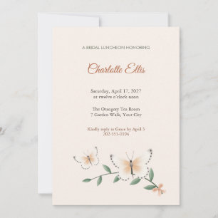 Mylothris Butterfly Bridal Luncheon Invitation