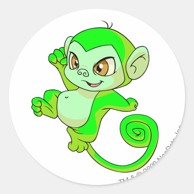 Mynci Glowing Classic Round Sticker (Front)