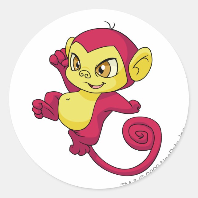 Mynci Red Classic Round Sticker (Front)