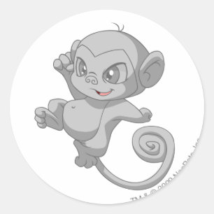 Mynci Silver Classic Round Sticker