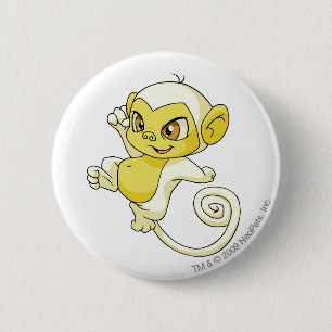 Mynci White 6 Cm Round Badge