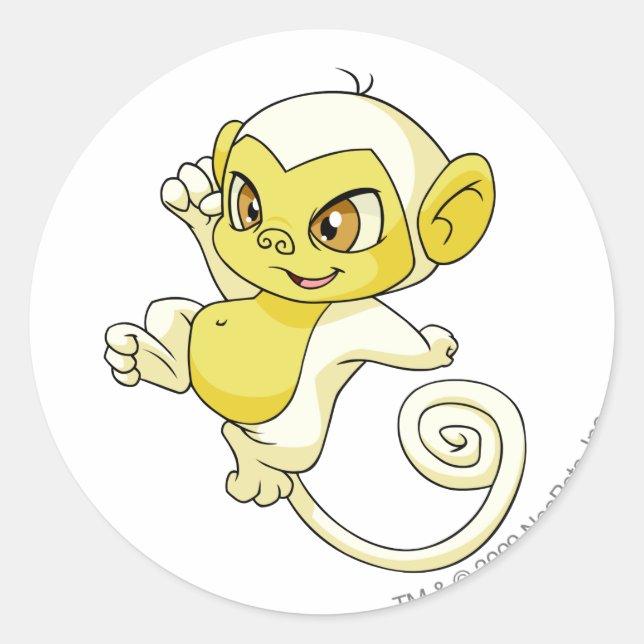 Mynci White Classic Round Sticker (Front)