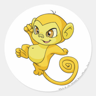 Mynci Yellow Classic Round Sticker