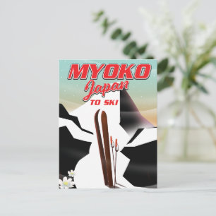 myoko japan ski poster postcard