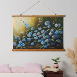 Myosotis Flowers Oil Painting Hanging Tapestry