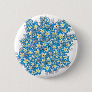 MYOSOTIS forget-me-nots art 6 Cm Round Badge