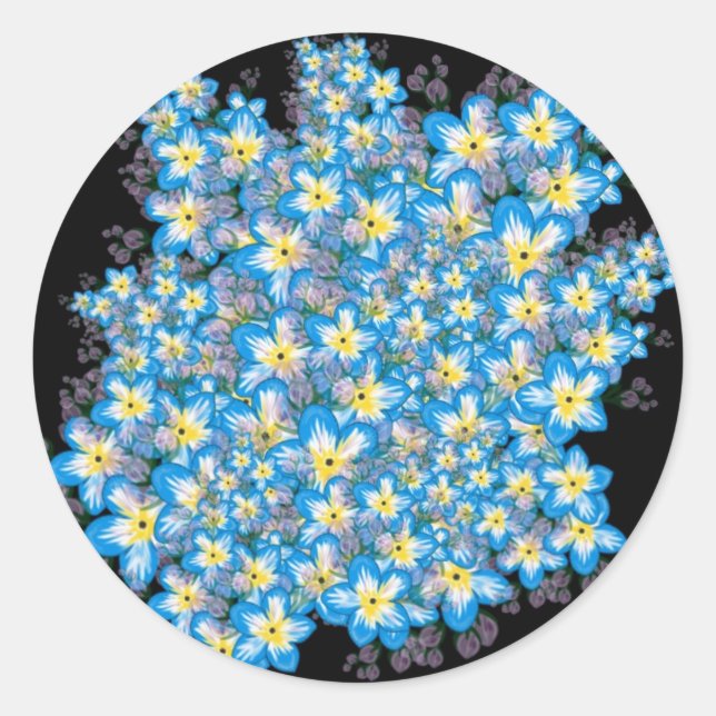MYOSOTIS forget-me-nots art Classic Round Sticker (Front)