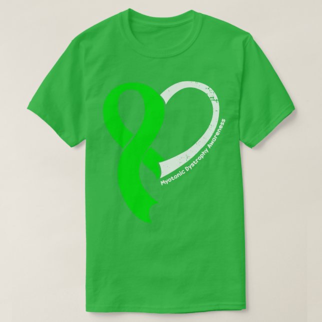 Myotonic Dystrophy Awareness Hope Love Heart Ribbo T-Shirt (Design Front)