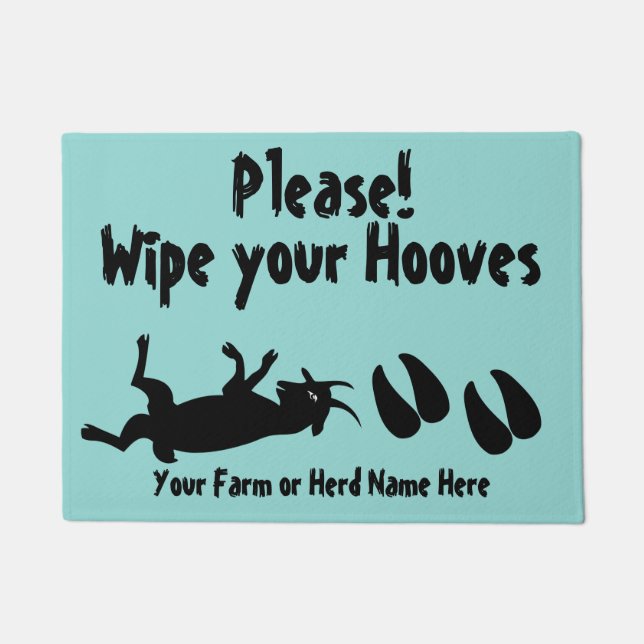 Myotonic Goat Wipe your Hooves CHOOSE COLOR Doormat (Front)