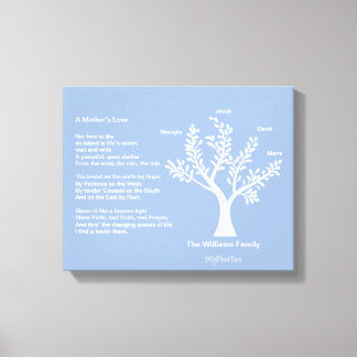 MyPoetTree, Family Tree with Poem for Mum Canvas Print
