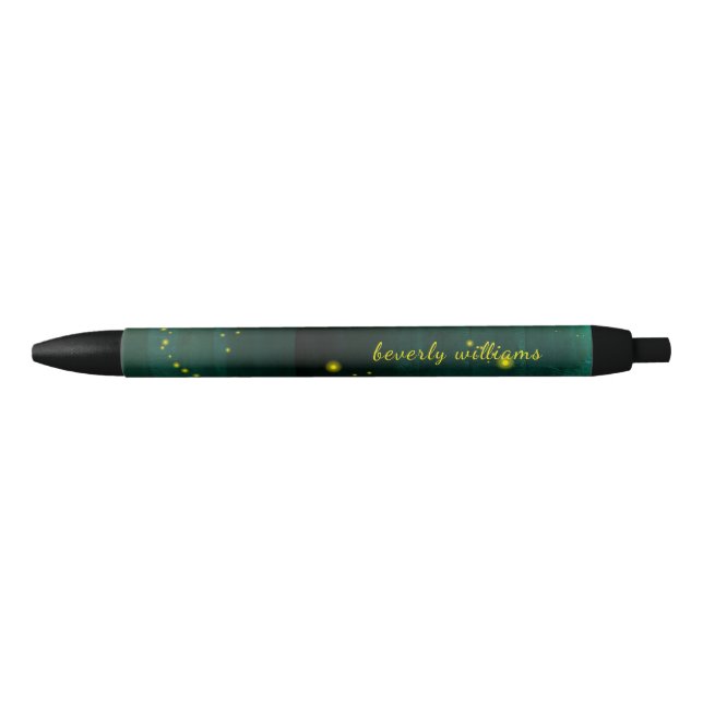 Myriad of Turquoise & Lights Black Ink Pen (Front)