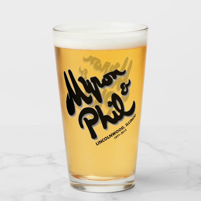 Myron and Phil's Steak House, Lincolnwood, IL Glass (Front Filled)