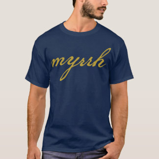 Myrrh Christmas Gift Minimal Typography Gold Scrip T-Shirt