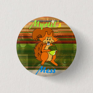 Myrtil's Mess Squirrel Logo 3 Cm Round Badge