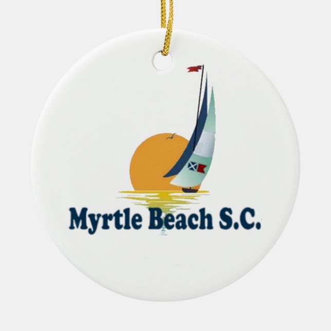 Myrtle Beach. Ceramic Tree Decoration (Front)