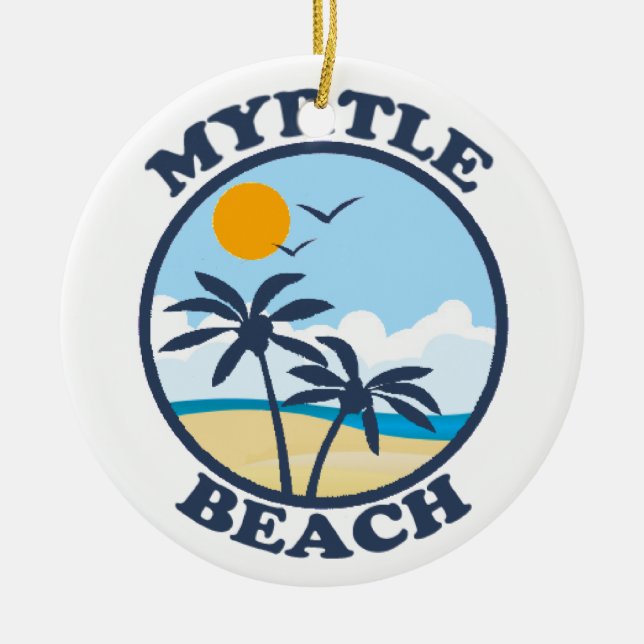 Myrtle Beach. Ceramic Tree Decoration (Front)