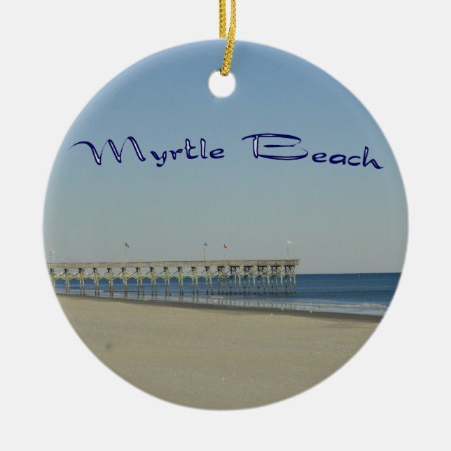 Myrtle Beach Ceramic Tree Decoration (Front)