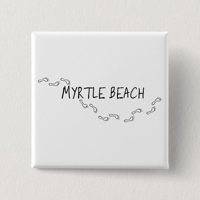 Myrtle Beach Footprints 15 Cm Square Badge (Front)
