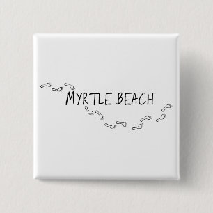 Myrtle Beach Footprints 15 Cm Square Badge