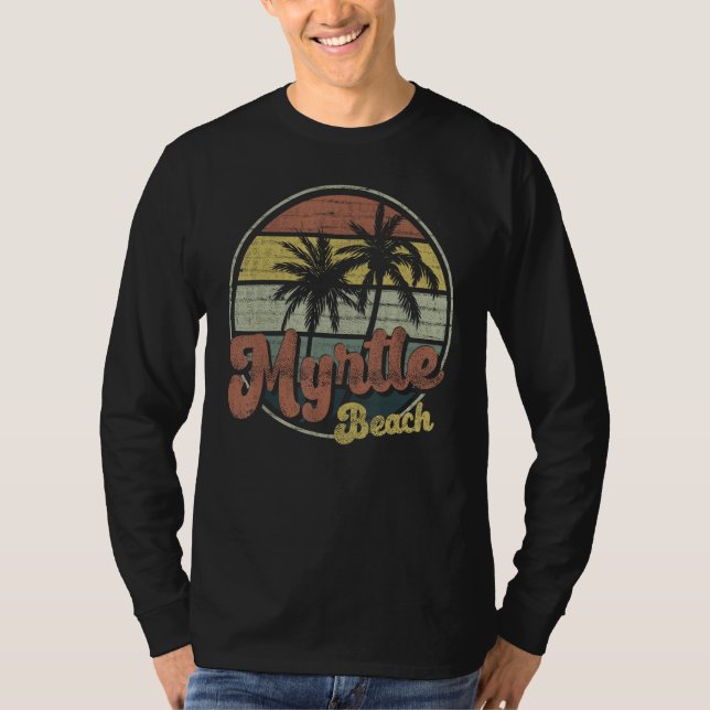 Myrtle Beach Palmetto Tree South Carolina Vacation T-Shirt (Front)