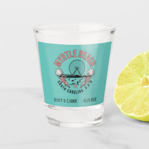 Myrtle Beach Retro Vignette Personalised Shot Glass