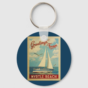 Myrtle Beach Sailboat Vintage Travel SC Key Ring