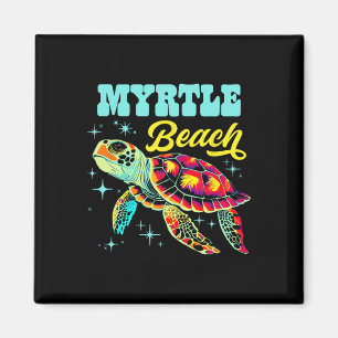 Myrtle Beach Sc Artistic Sea Turtle Retro Magnet
