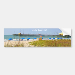 Myrtle Beach SC bumper sticker, Beach Scene Sticker