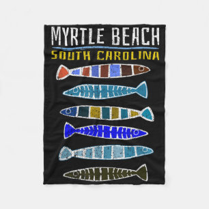 Myrtle Beach Shirt Cute Fish Fishing South Carolin Fleece Blanket