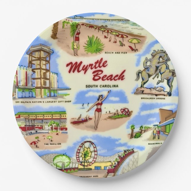 Myrtle Beach Sites  Paper Plate (Front)