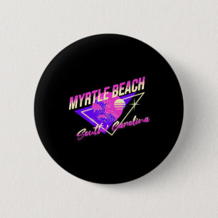 Myrtle Beach South Carolina 80s Retro Sc Vacation 6 Cm Round Badge