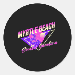 Myrtle Beach South Carolina 80s Retro Sc Vacation Classic Round Sticker
