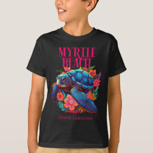 Myrtle Beach South Carolina Floral Beach Turtle So T-Shirt