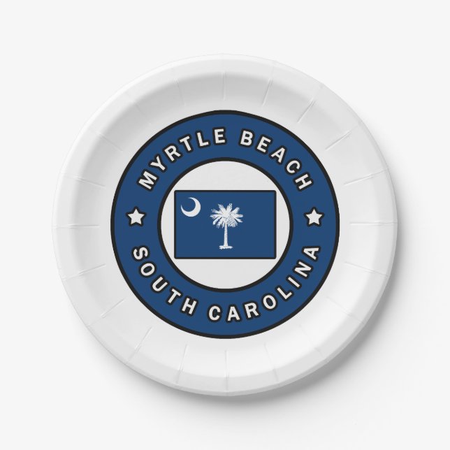 Myrtle Beach South Carolina Paper Plate (Front)