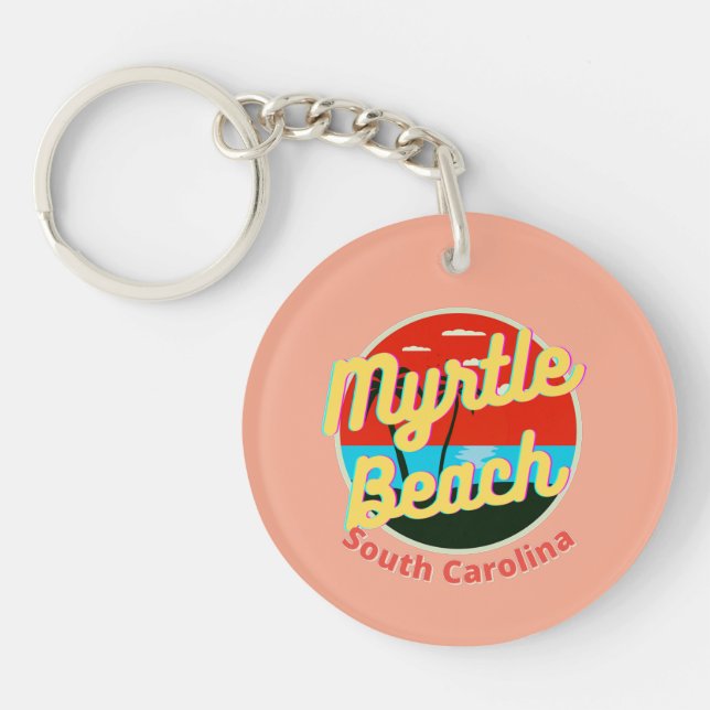 Myrtle Beach South Carolina Retro Sunset  Key Ring (Front)