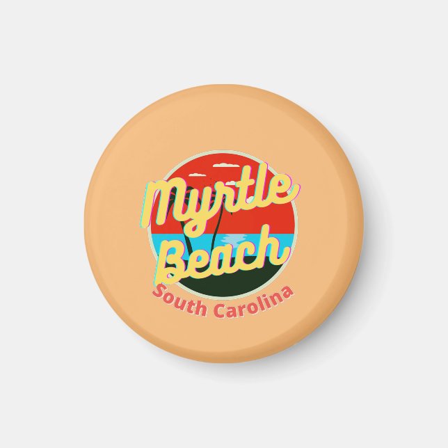Myrtle Beach South Carolina Retro Sunset Magnet (Front)