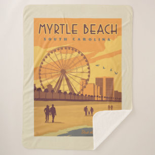 Myrtle Beach South Carolina Sherpa Blanket