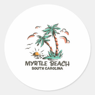 Myrtle Beach - South Carolina - Sunset Classic Round Sticker