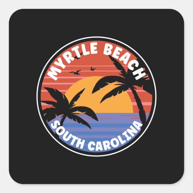 Myrtle Beach South Carolina Sunset Square Sticker (Front)