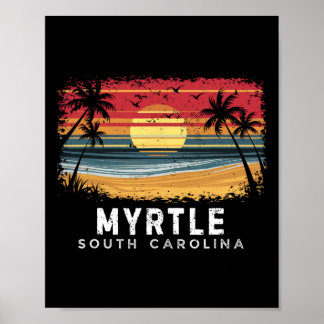 Myrtle Beach South Carolina Surfboard Beach  Poster