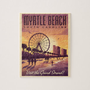 Myrtle Beach South Carolina Vintage Travel Jigsaw Puzzle